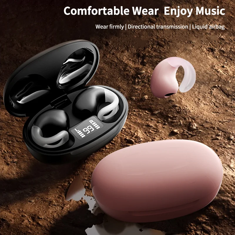 Earclip Bluetooth Earphone Light Weight Mini Power Digital Display Directional Transmission Headphone Android IOS Universal