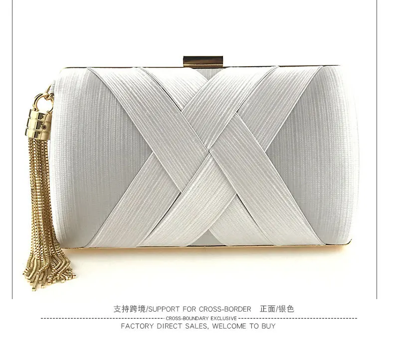

2026 New Evening Dress Handbag Hand Woven Single Shoulder Slant Chain Evening Banquet Bag Wedding Reception Gown Bag