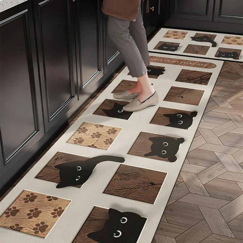 Kitchen Floor Mat Pvc Waterproof Carpet Oil-proof Leather Mats Home Decoration Cartoon Rug 주방바닥매트 Alfombra Vinilo Cocina