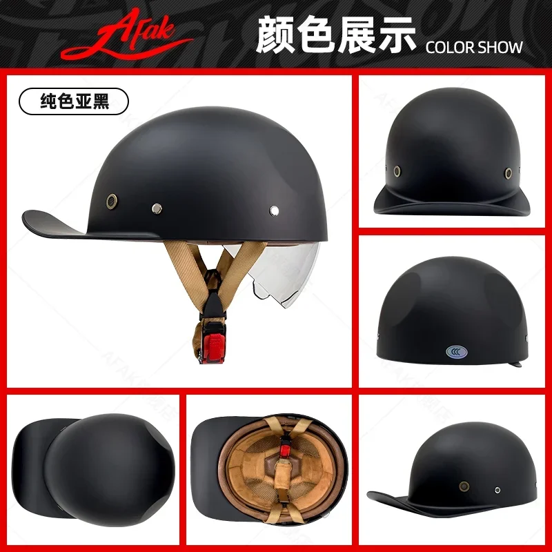

Unisex Retro Motorcycle Helmet Summer Baseball Cap Style Cruiser Half Helmet Personalized Floating Design for Men And Women