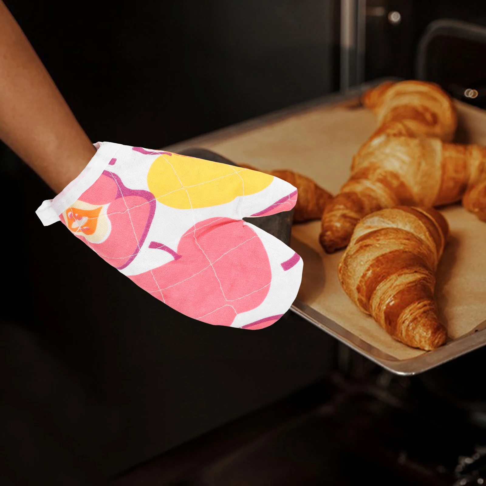 

2Pcs Kids Oven Mitts Heat Resistant Protective Gloves Cooking Baking Kitchen Mittens Safe for Children Kitchen Oven Mitt Gloves