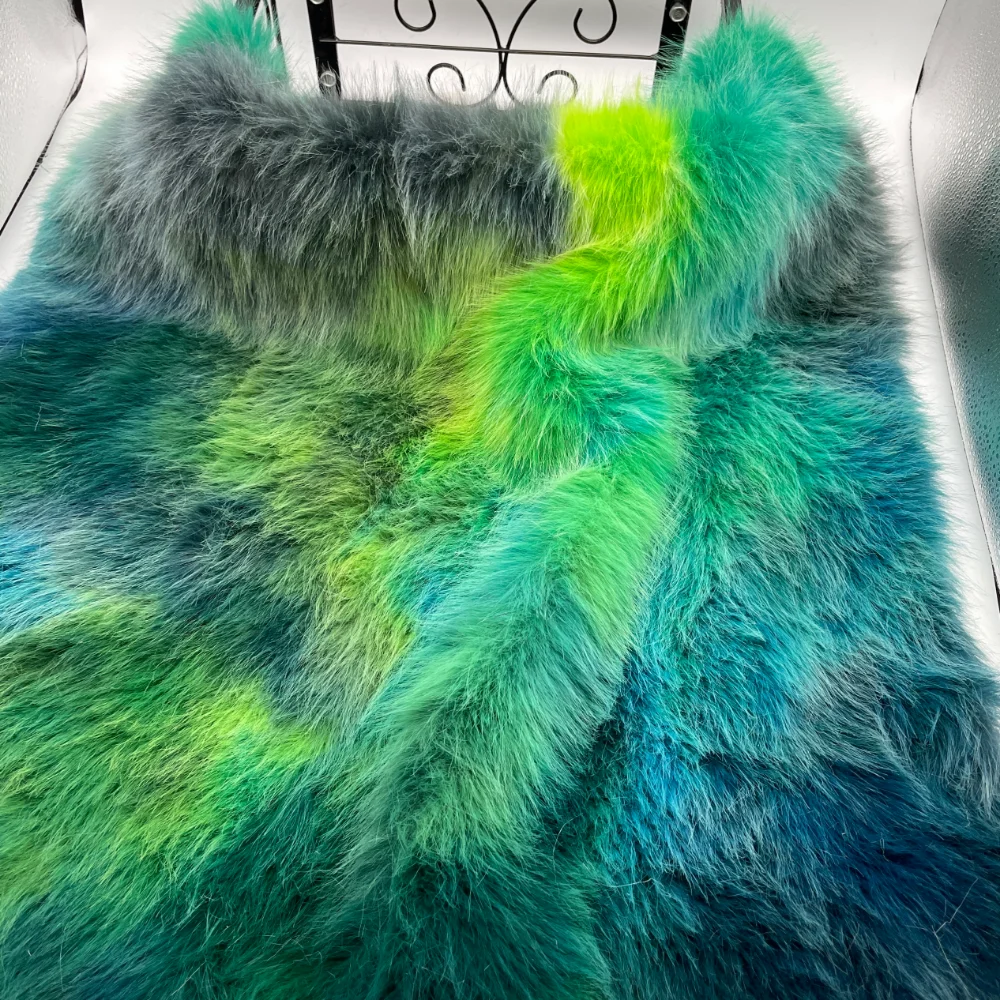Gradient Rainbow Imitation Fox Plush Fabric for Doll Clothing Set Soft Decoration Thick Cloth Diy Sewing Material - view 6