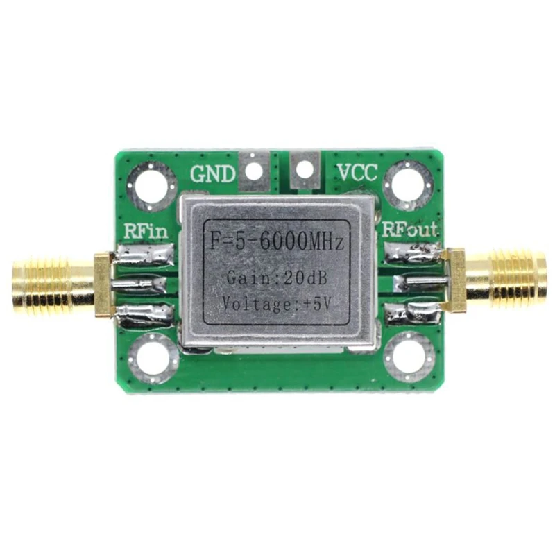 5M-6GHz Broadband High Gains 20dB LNA Low Noise RF Amplifier Module Ham Radio with Shielding for Shell for Shortwave FM