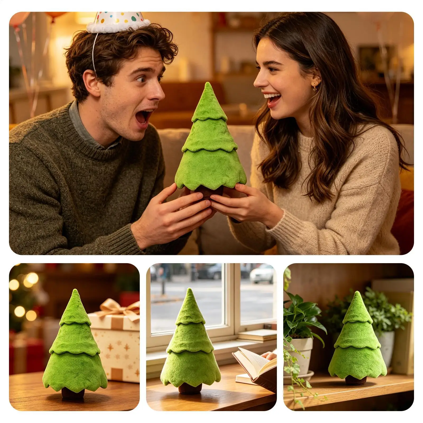 New surrounding tree doll Stuffed Throw Pillow Soft Xmas Tree Plush Pillow Toy Decorative Sofa Cushion Home Christma Party Gift