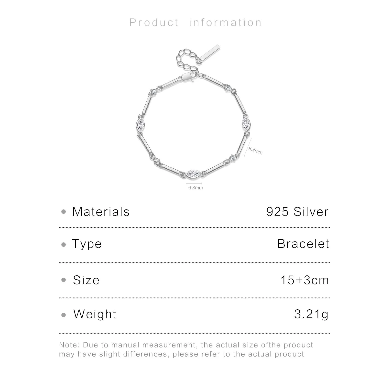 ANDYWEN 100% 925 Sterling Silver Marquise CZ Zircon Beada Chain Tennis Women Luxury Wholesale Fine Jewelry 2024 Crystals