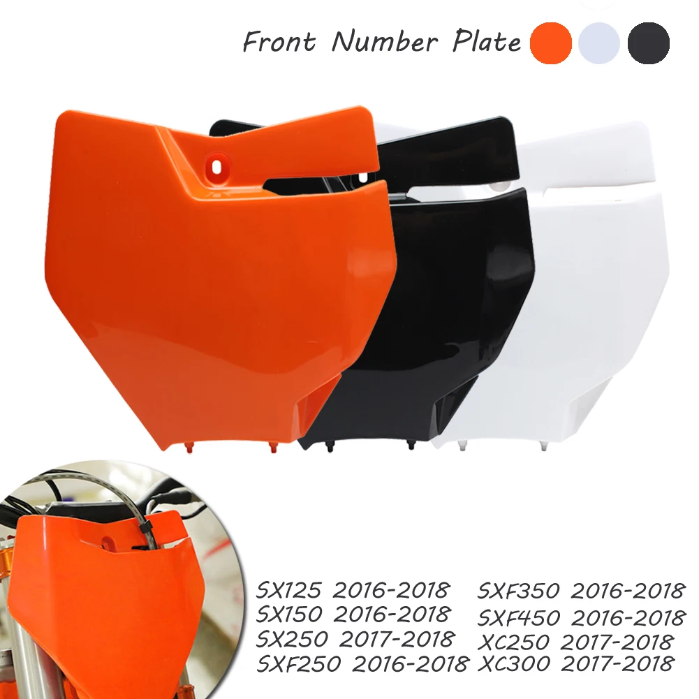 

Plastic Front Number Plate Registration For KTM SX SXF XC 125 150 250 300 350 450 Motocross Enduro Motorcycle Name Cover