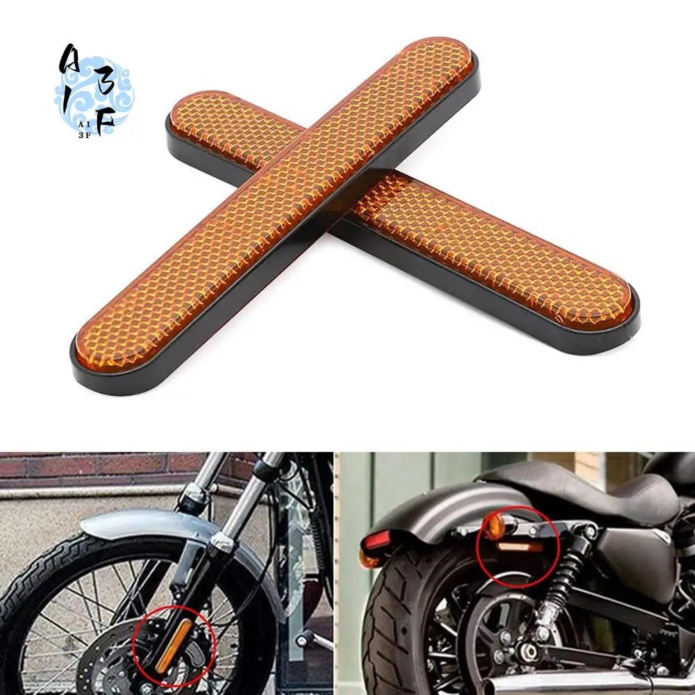 

A13F-Motorcycle Front Fork Reflector Sticker Lower Legs Slider Safety Warning For Softail Sportster 883 1200