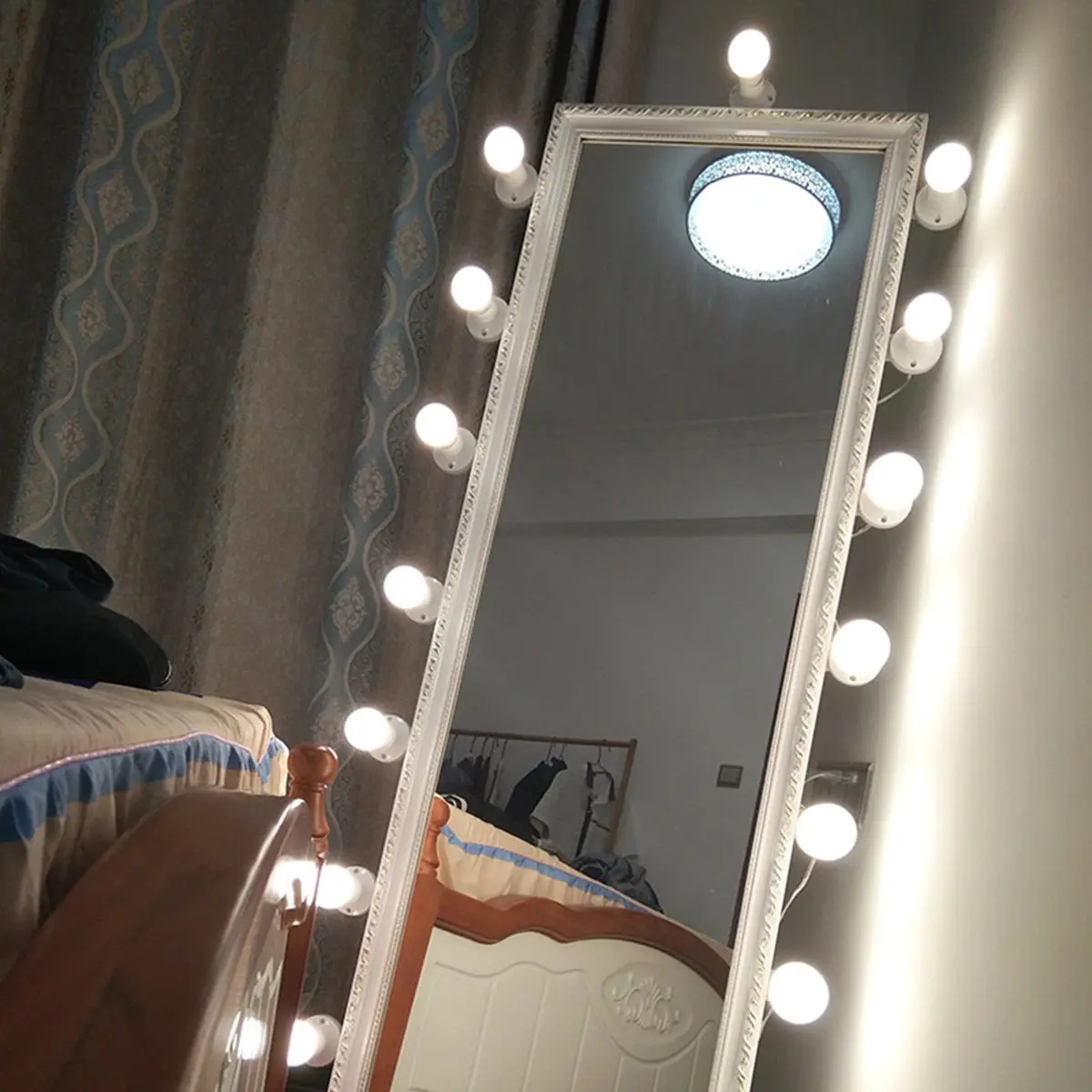 1Set Mirror Light Bulbs LED 3 Color Tunable USB Powered Eye Safe Flicker Free Soft Illumination for Eyebrows