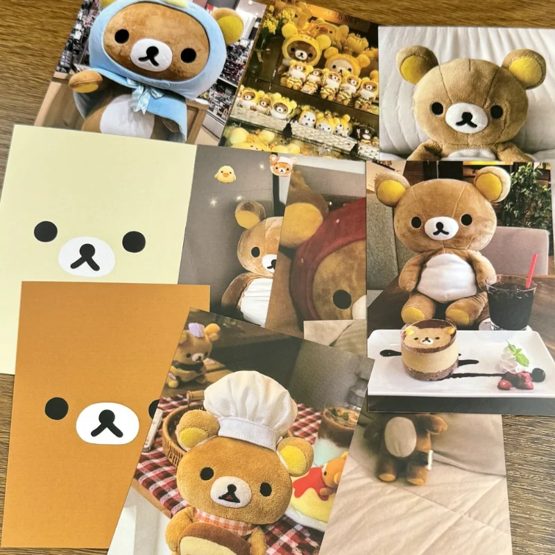 Kartu Rilakkuma Kartun Lucu, Buku Catatan DIY, Dekorasi Halaman Dalam, Notepad, Anime Vintage, Foto Boneka, Kartu Pos Pelajar, Hadiah untuk Anak Perempuan dan Laki-laki