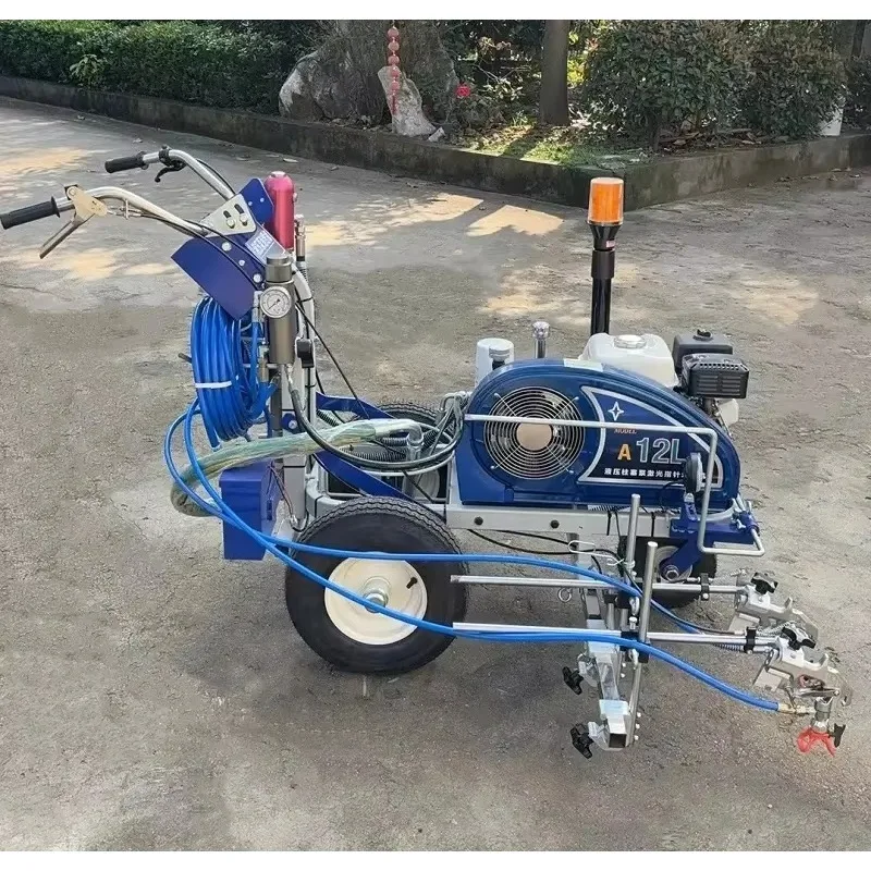 Double Gun Double Nozzle Cold Paint Hand Push High Pressure Airless Cold Spraying Line Painting Road Marking Machine SW-5E