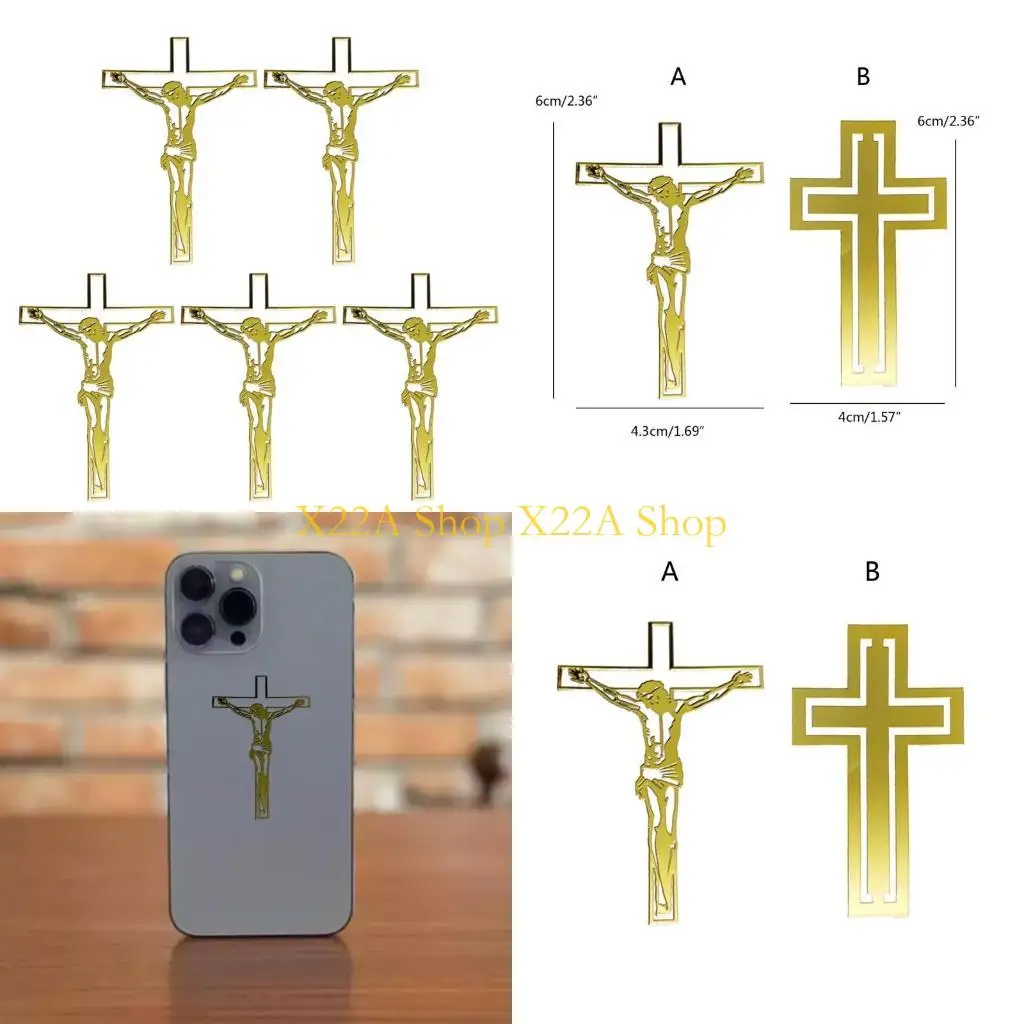 Unique 5 Sheets Pattern Label Stickers Computer Decorative Sticker Adhesive Metal Stickers Church Gift