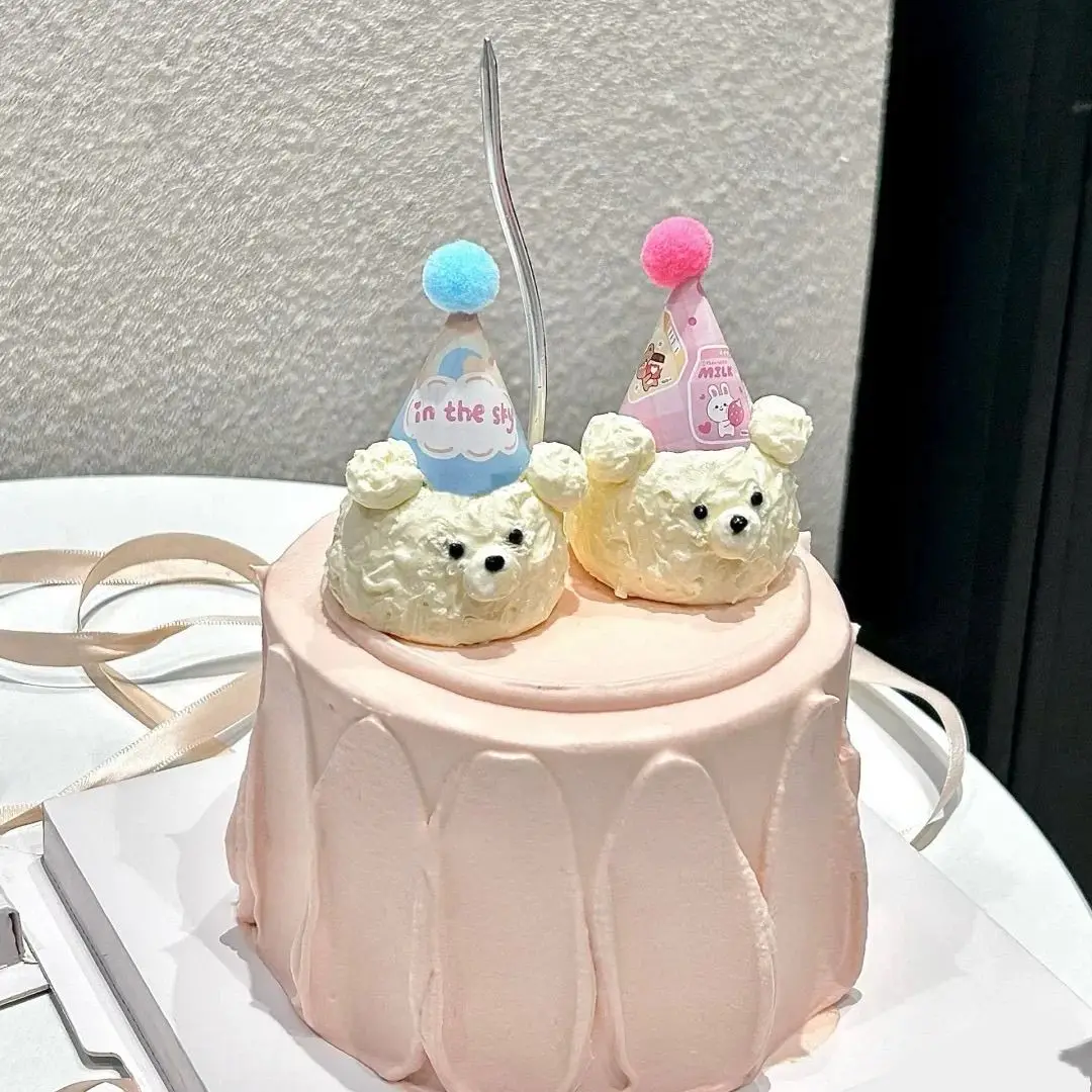 Cake Model Cute Hug Bear Simulation Xiaohongshu Retro Cream Hanging Internet Celebrity Birthday Cake Model Showcase