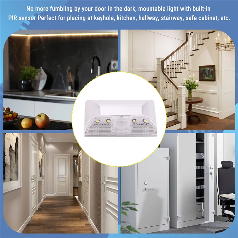 CMHI-4 LED Auto PIR Infrared Wireless Door Keyhole Motion Sensor Light Lamp