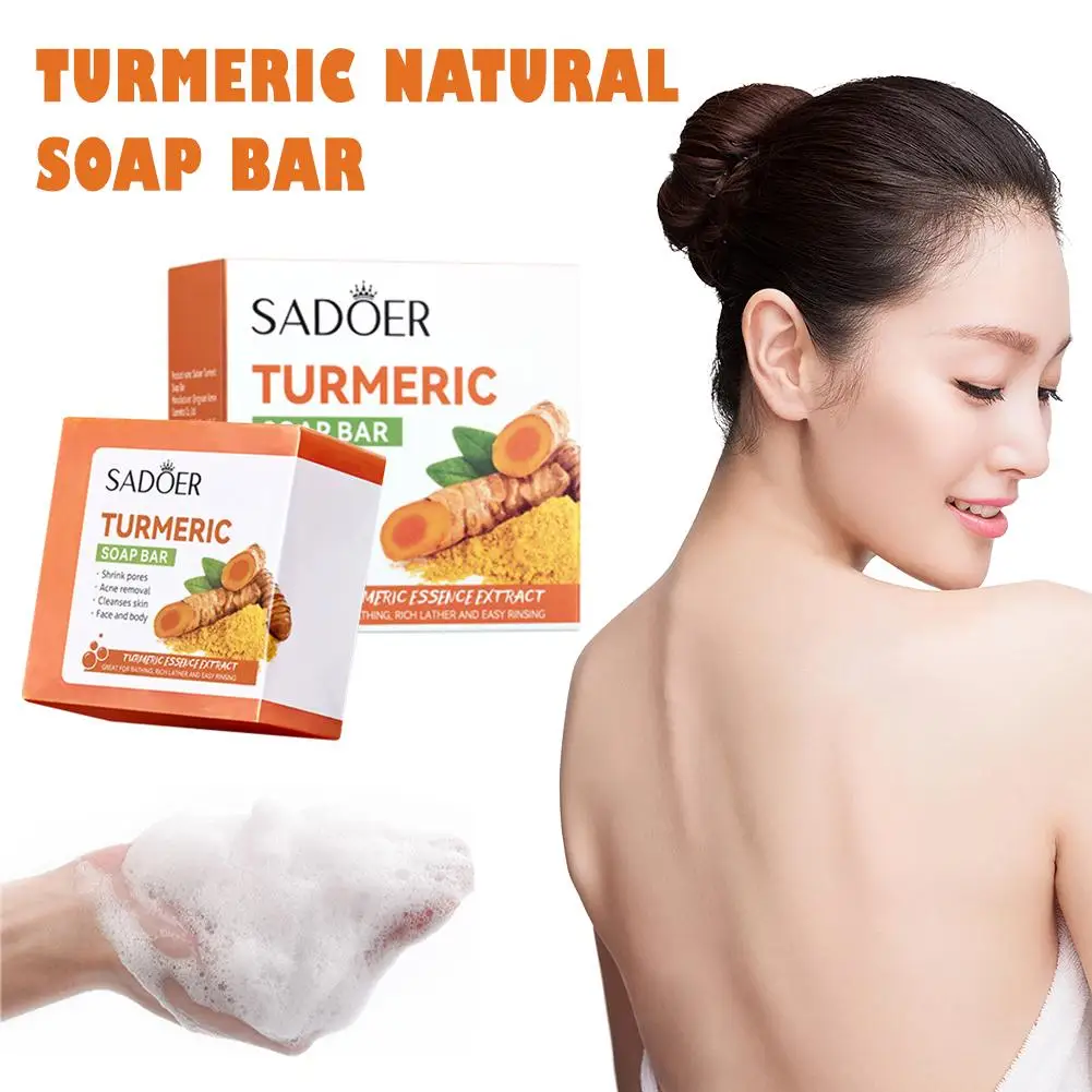 100g Turmeric Natural Handmade Soap Body Cleaning Shower Smooth Oil Universal Control Care Moisturizing Body Skin Multipurp A4T0