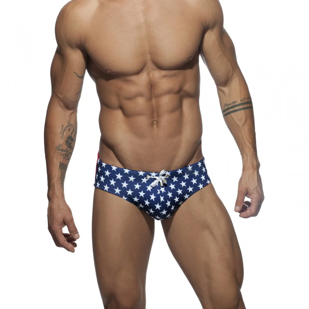 Men's Sexy Push Up Star Beach Short Low Wait Swimming Briefs Swimwear Surf Beach Brief Jammer Surfing Trunks Beach Wear Swimsuit