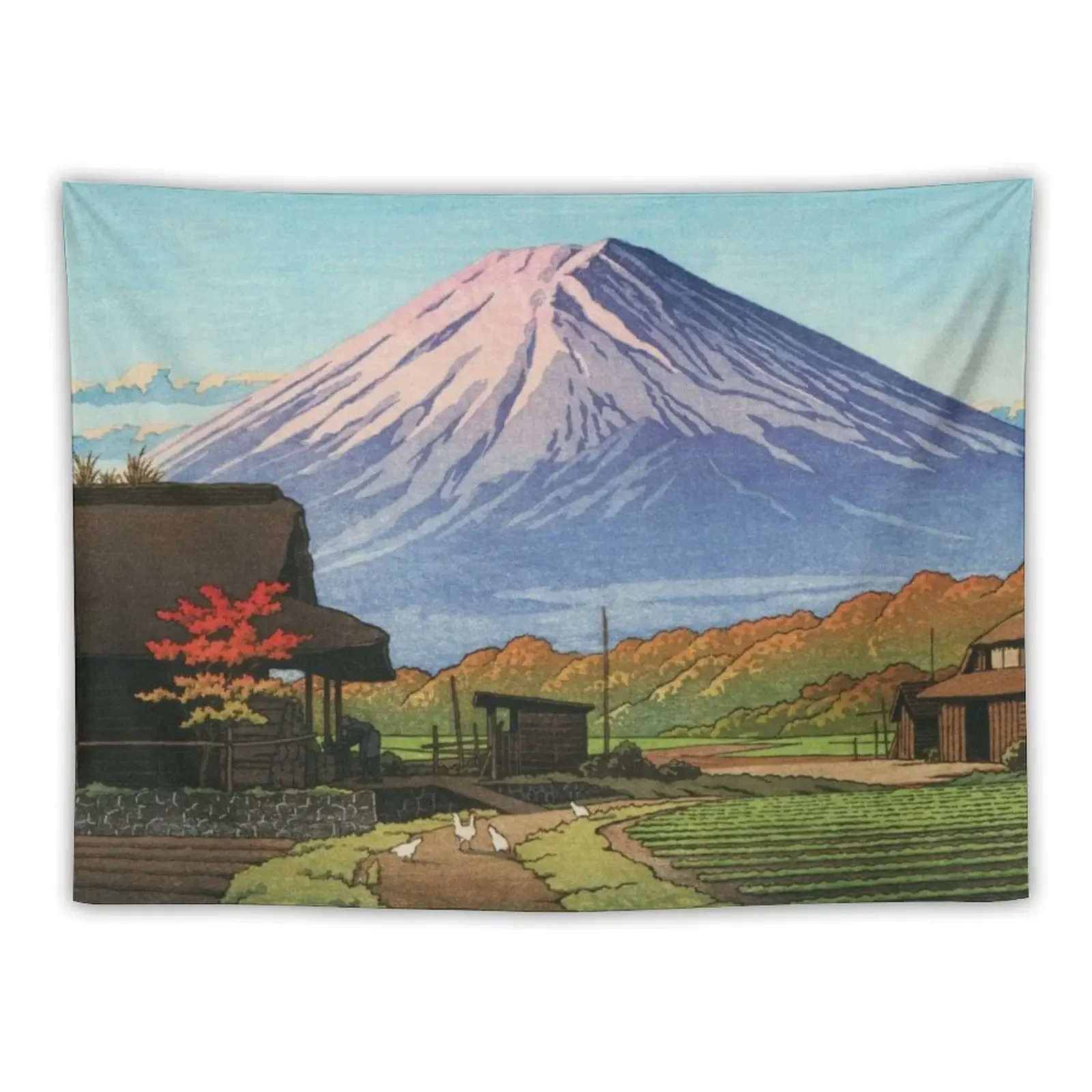 

Autumn at Funatsu by Kawase Hasui Tapestry Bedroom Decor Aesthetics For Room Tapestry