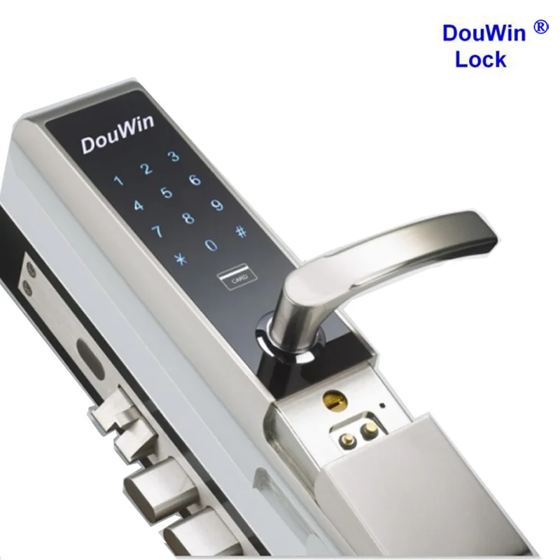 Cerradura de puerta con código pesado, cerradura de tarjeta con llave inteligente, cerradura electrónica para puerta de casa