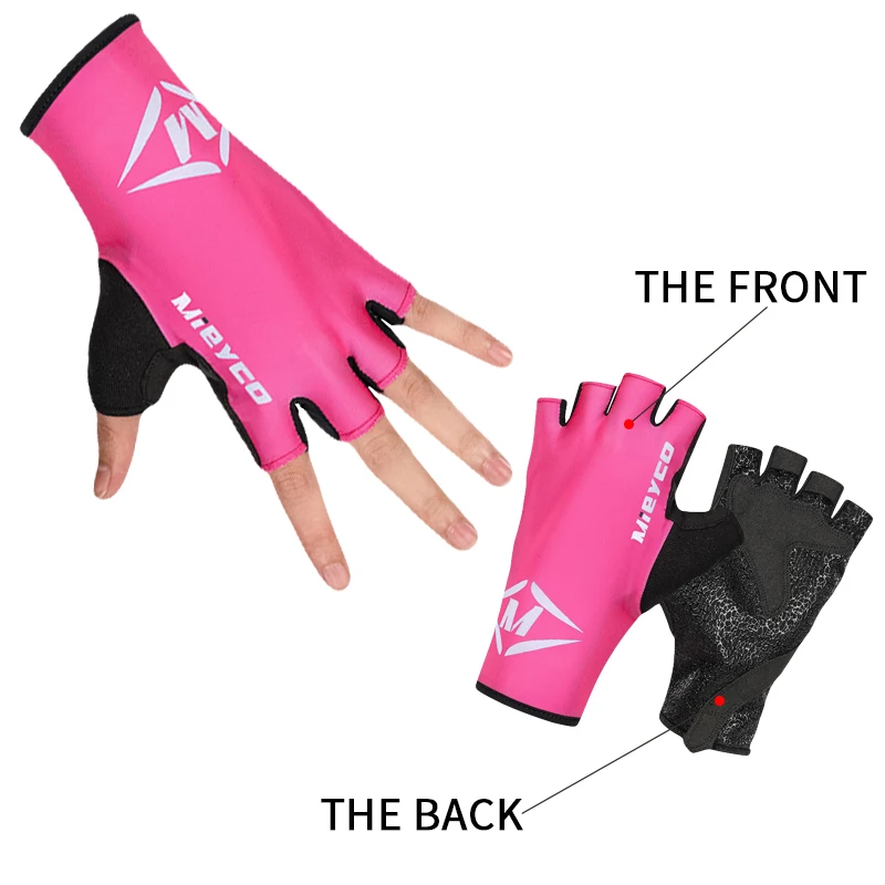 Pink Women Shockproof Sports Gloves Breathable Cycling Gloves Washable Half Finger Riding Motorcycle MTB Bicycle Non-slip Gloves