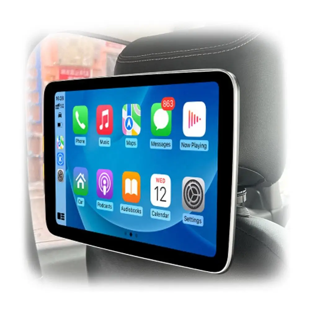 hot sale： 10.1 13 Inch Taxi Advertising Display Tablet 4g Touch Screen Cms Control Android Os Headrests Car Taxi Ad Displa