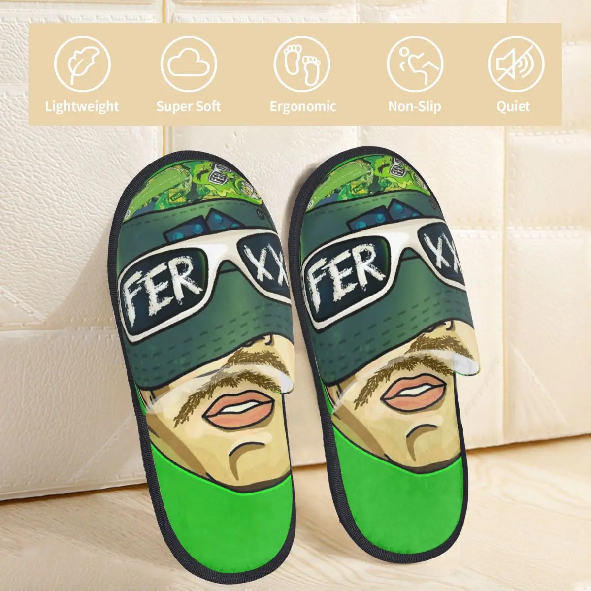 Feid Ferxxo Men Women Furry slippers Cosy special Home slippers pantoufle homme