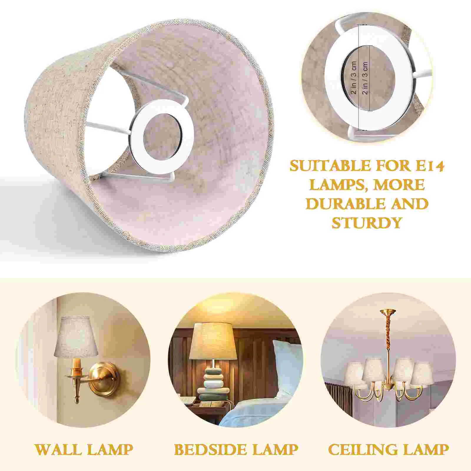 2Pcs Lamp Shade, Fabric Lampshade for Table Lamp& Floor Light, Natural Cloth Hand Crafted