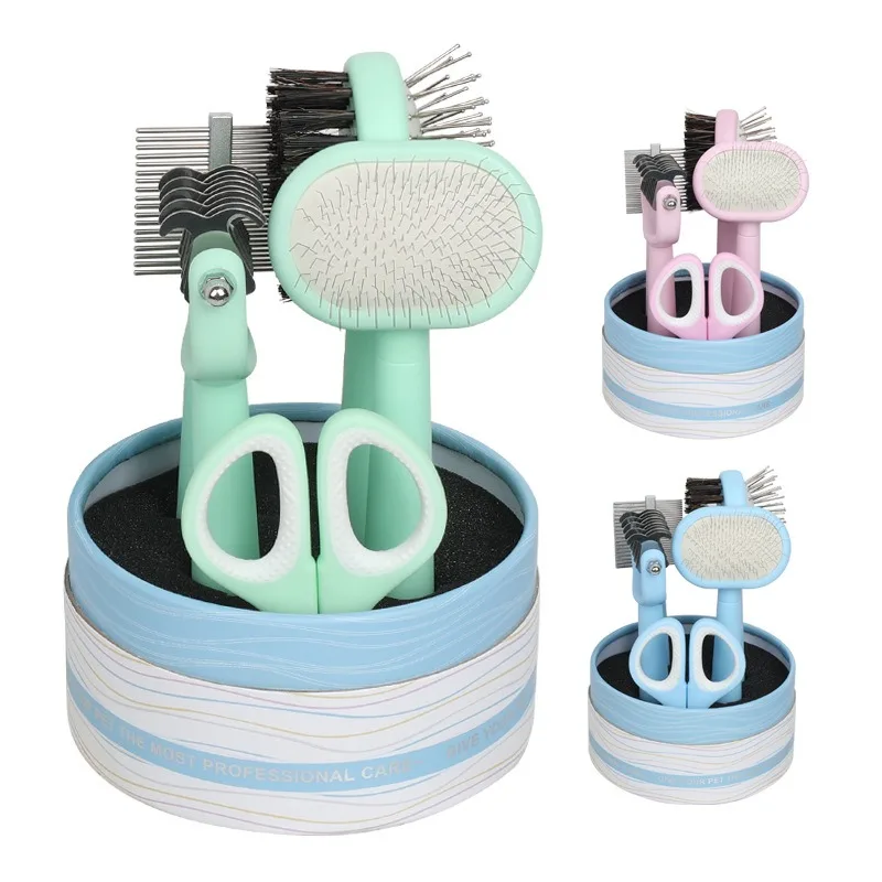 

Pet Grooming Set Hair Cleaning Tools Cat Comb Nail Clippers Dogs Cats Hair Removal Brushes