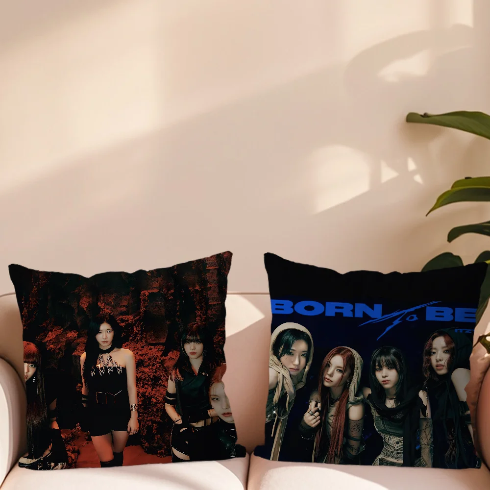 Kpop I-ITZY Group Girl Pillow Case Living Room Couch Back Support Bedroom Headrest Rectangular Cushion Relaxation Time