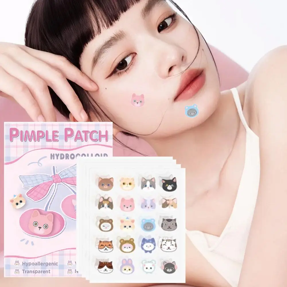 

hot 600pcs /box Cute Cat Shaped Acne Treatment Sticker Cover Removal Invisible Care Acne Skin Pimple Patch W0Y7