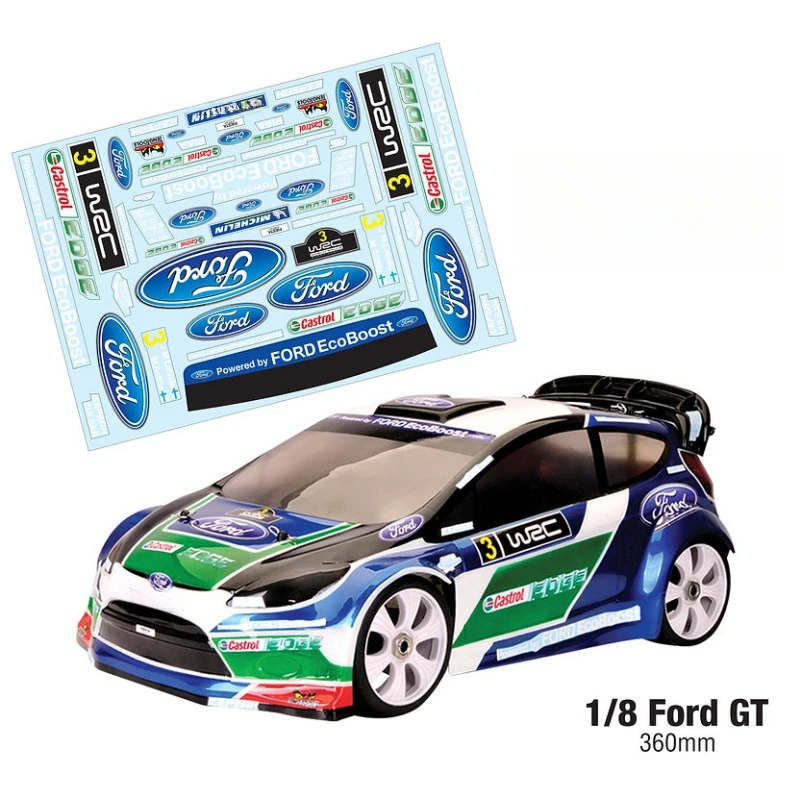 Rally wrc 1/8, 360mm Chassis, Ford gt Rally car 1/8, Clear body shell 1/8 rc car, Width 300mm body, Rc drift body shell 1/8