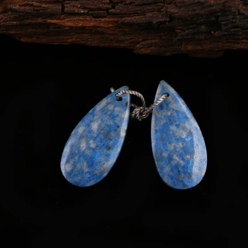 B&F AAA+ Rated Artisan-Crafted Water Drop Lapis Lazuli Pendants Beads, Genuine Natural stones beads,  DIY Earring Beads