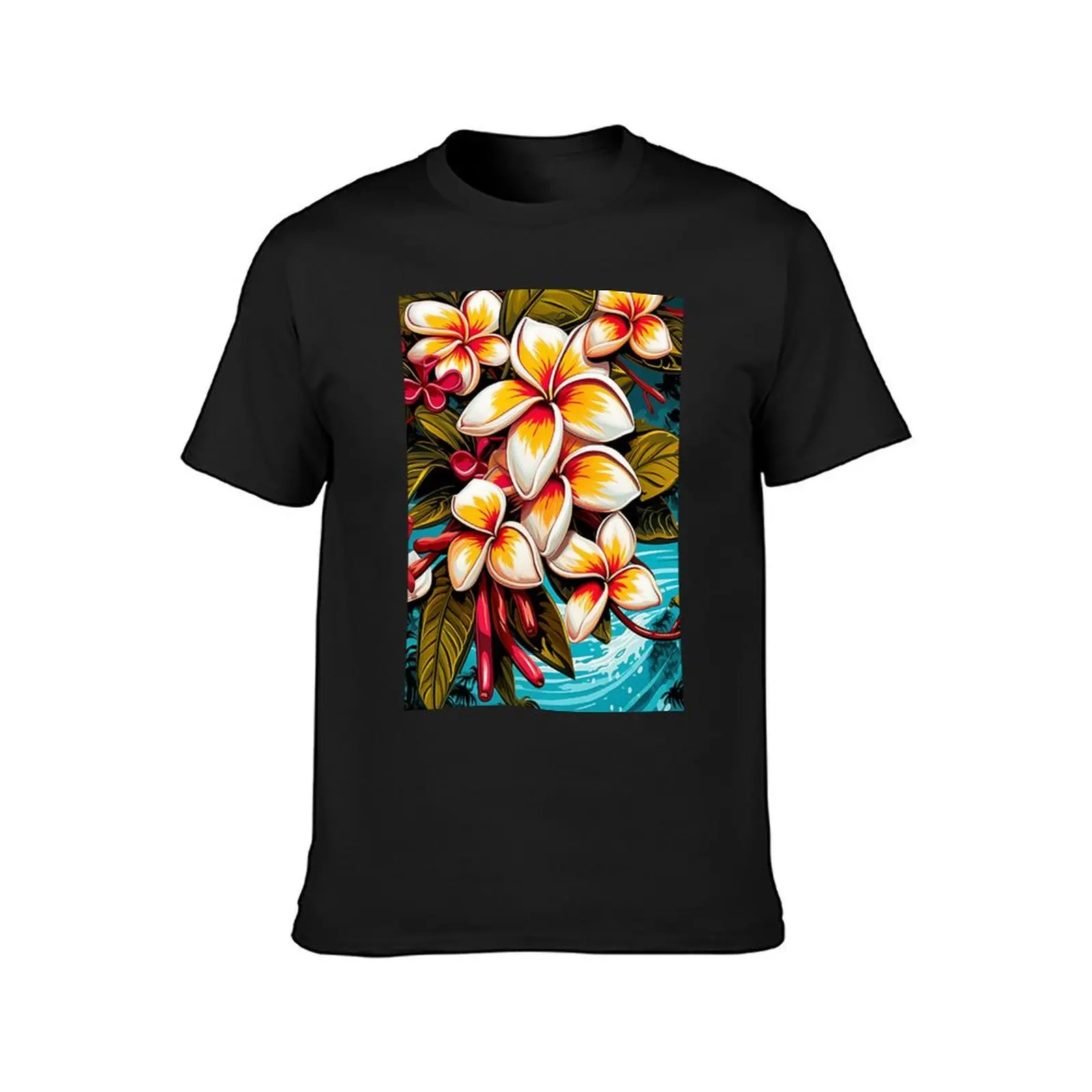 Frangipani Love T-Shirt vintage clothes aesthetic clothes Men's clothing