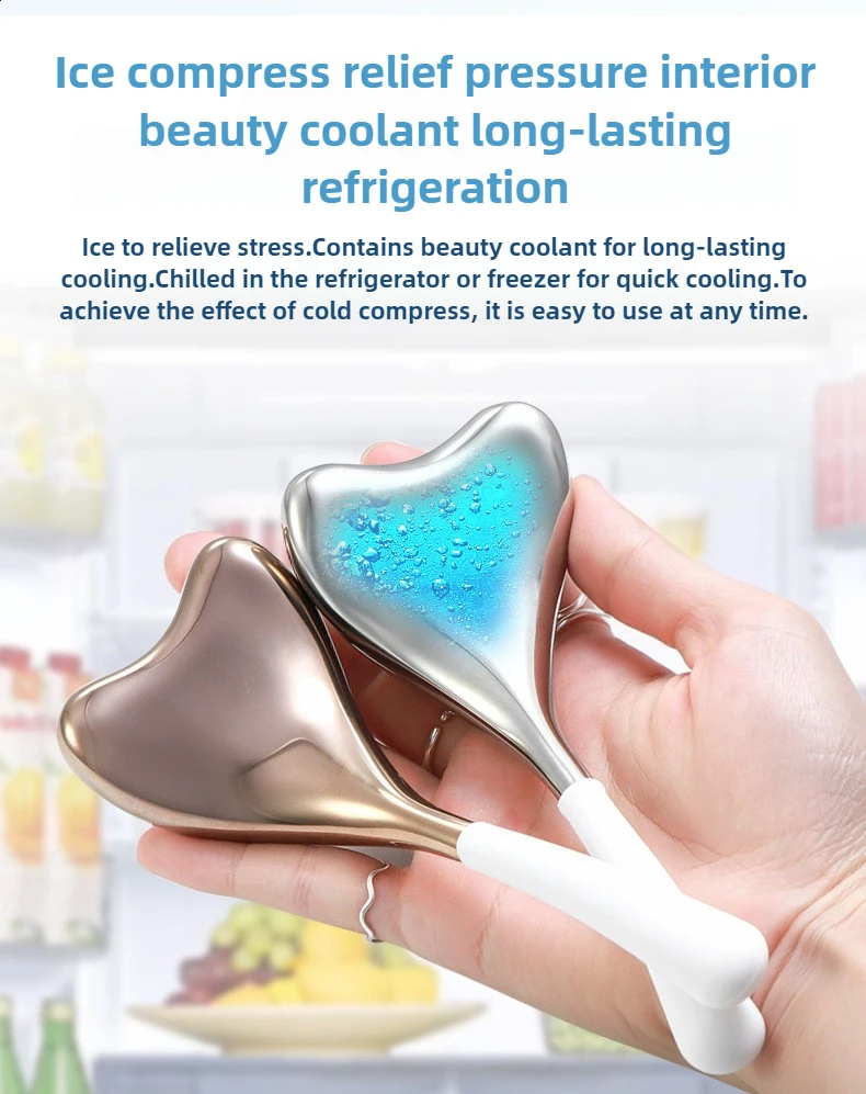 2/1PC ลูกโลกน้ําแข็ง Facial Skin Care เครื่องมือสําหรับใบหน้าและดวงตาสแตนเลสความงาม Cryo Sticks ผู้หญิง Cooling สปาลูกโลกเย็น Roller