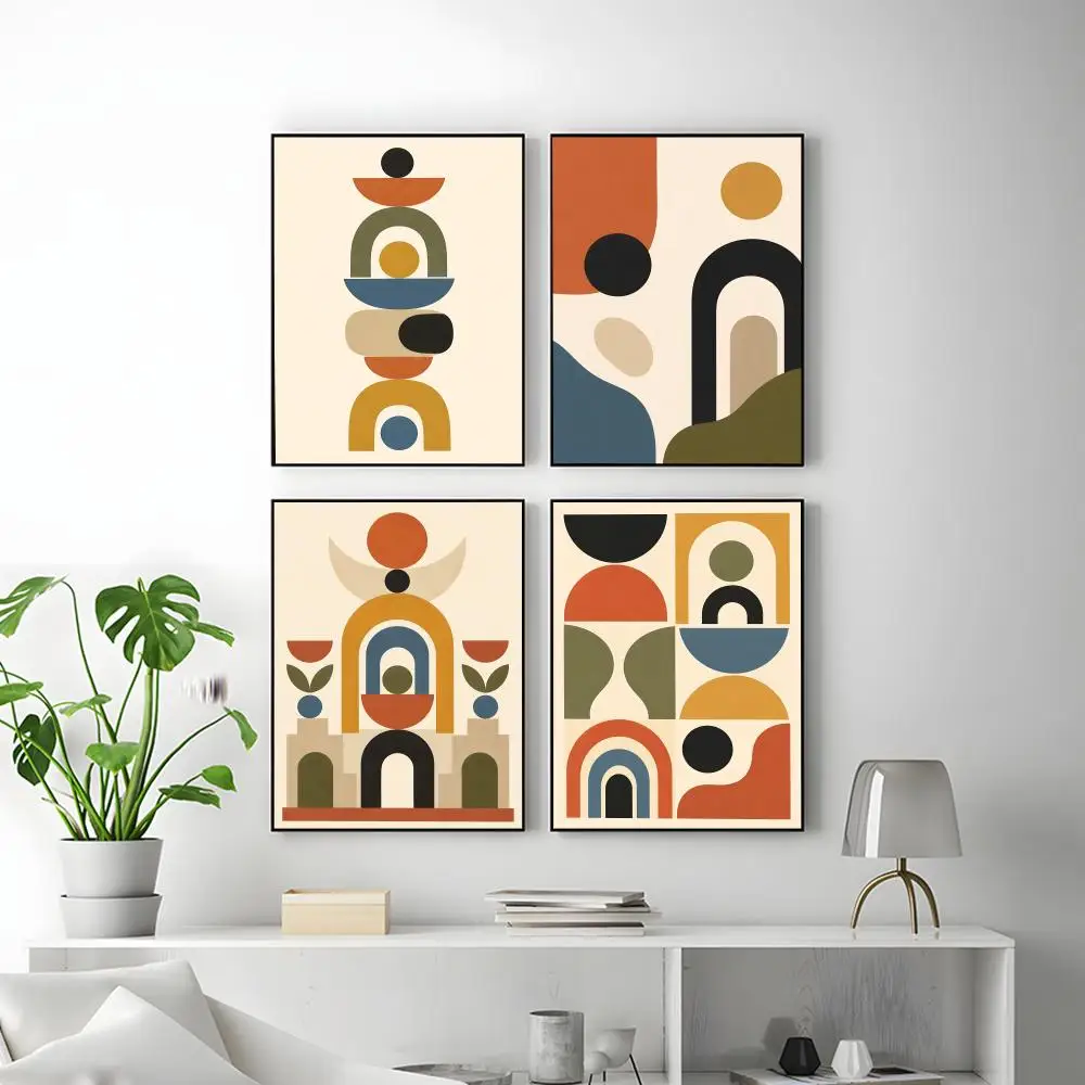Pastel Abstract Blocks Poster HD Versatile Waterproof Wall Decor Self Adhesive Perfect for Any Room & Ideal Gift