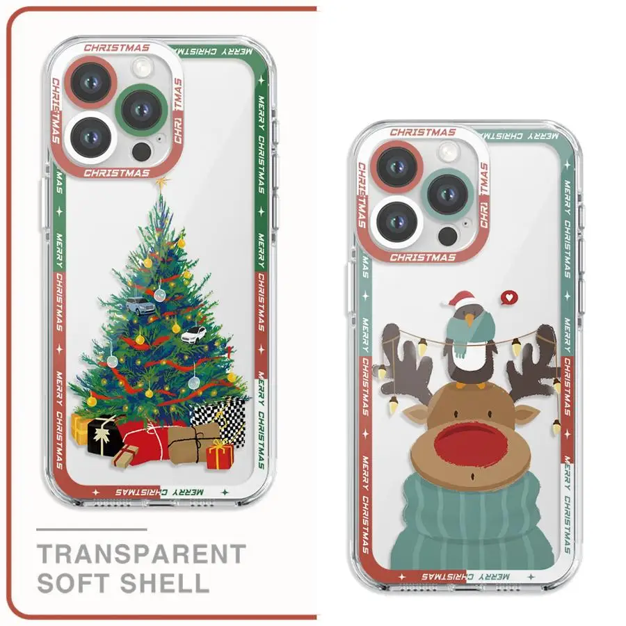 Merry Christmas Elements Graphic Phone Case for iPhone 16 Pro 15 12 Pro Max 11Pro 13 14 Plus 7 8 XR XS MAX 12 Mini SE Cover