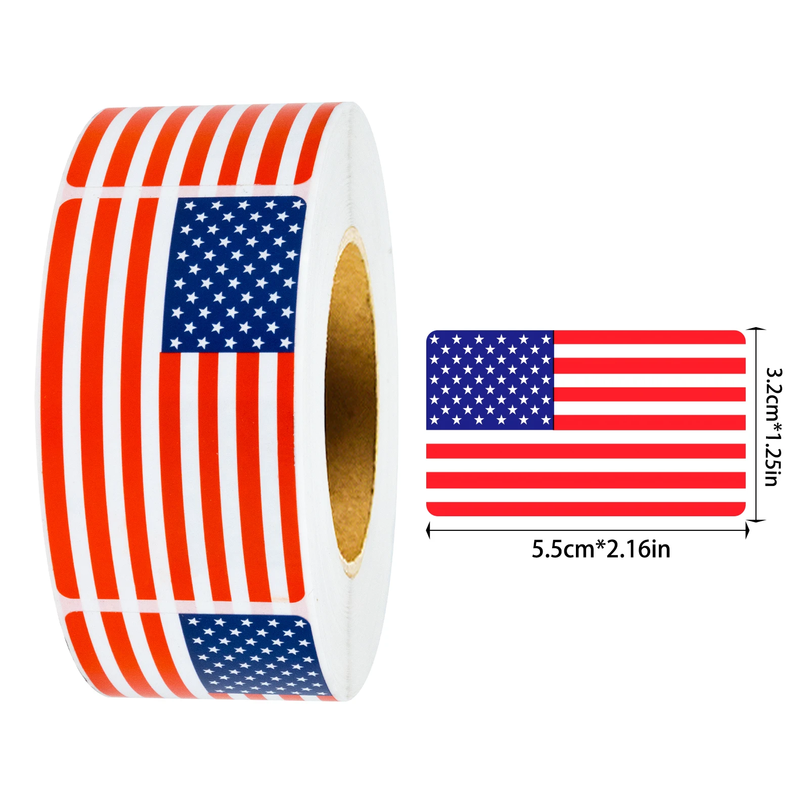 300Pcs 1.25In/2.16In American Flag Decorative Stickers, Envelope Decoration Stickers, Election Label Stickers, Expression of Support Stickers, Item Marking Stickers, Gift Decoration Adhesive Labels