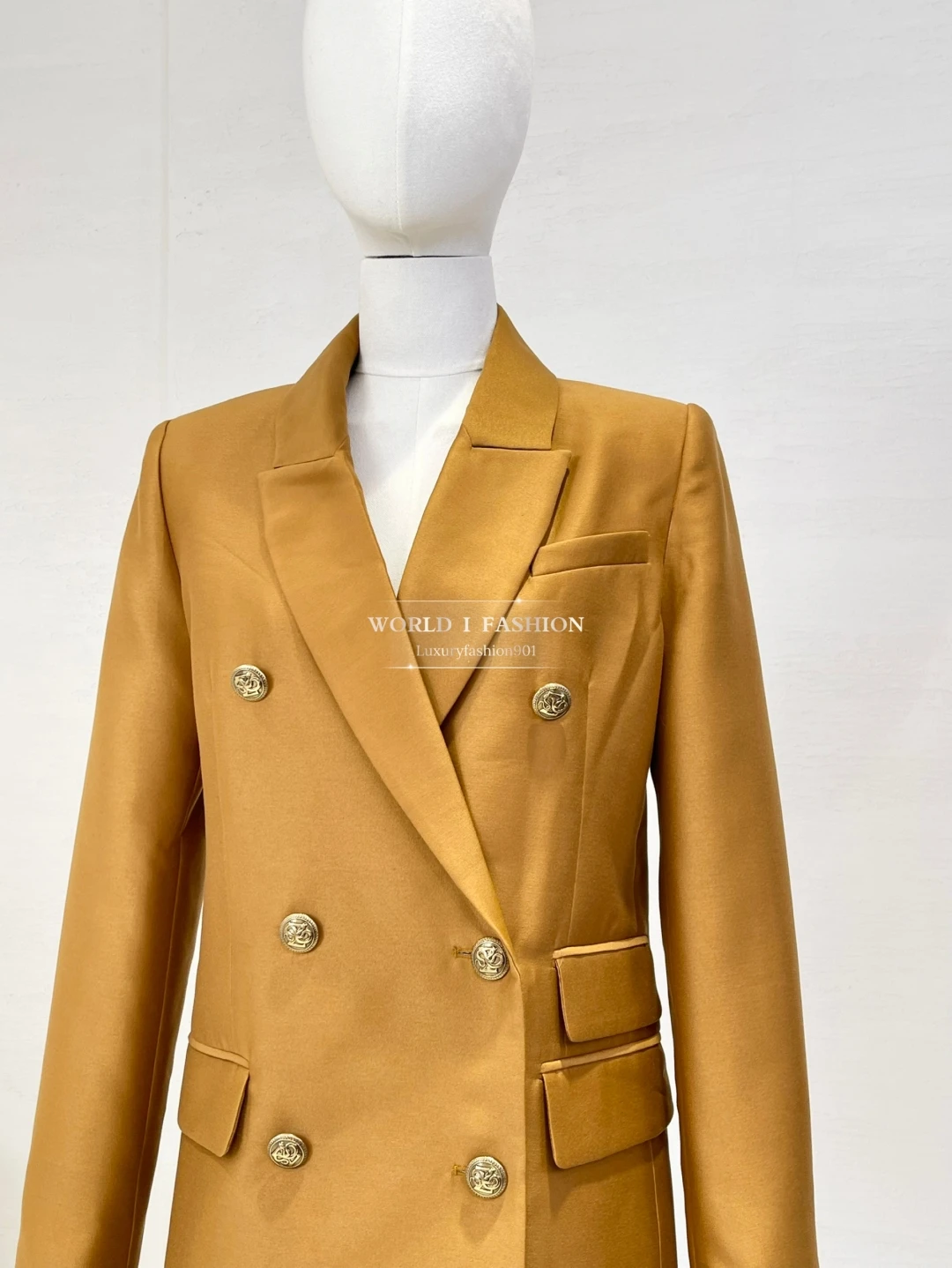 

2025 New Fashion Camel Brown Long Sleeve Lapel Blazer Tops and Pants Set