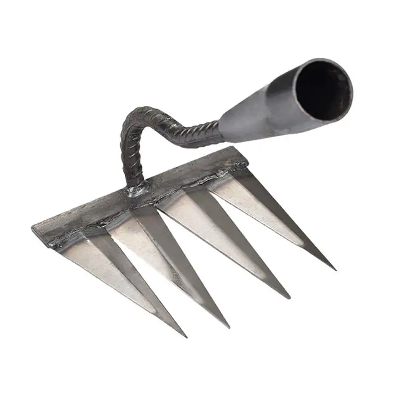 Gardeners Claw Rake Hand Dethatching Six-Tooth Nail Rake High Carbon Steel Material Weeding Tool For Patio Farm Vegetable Garden