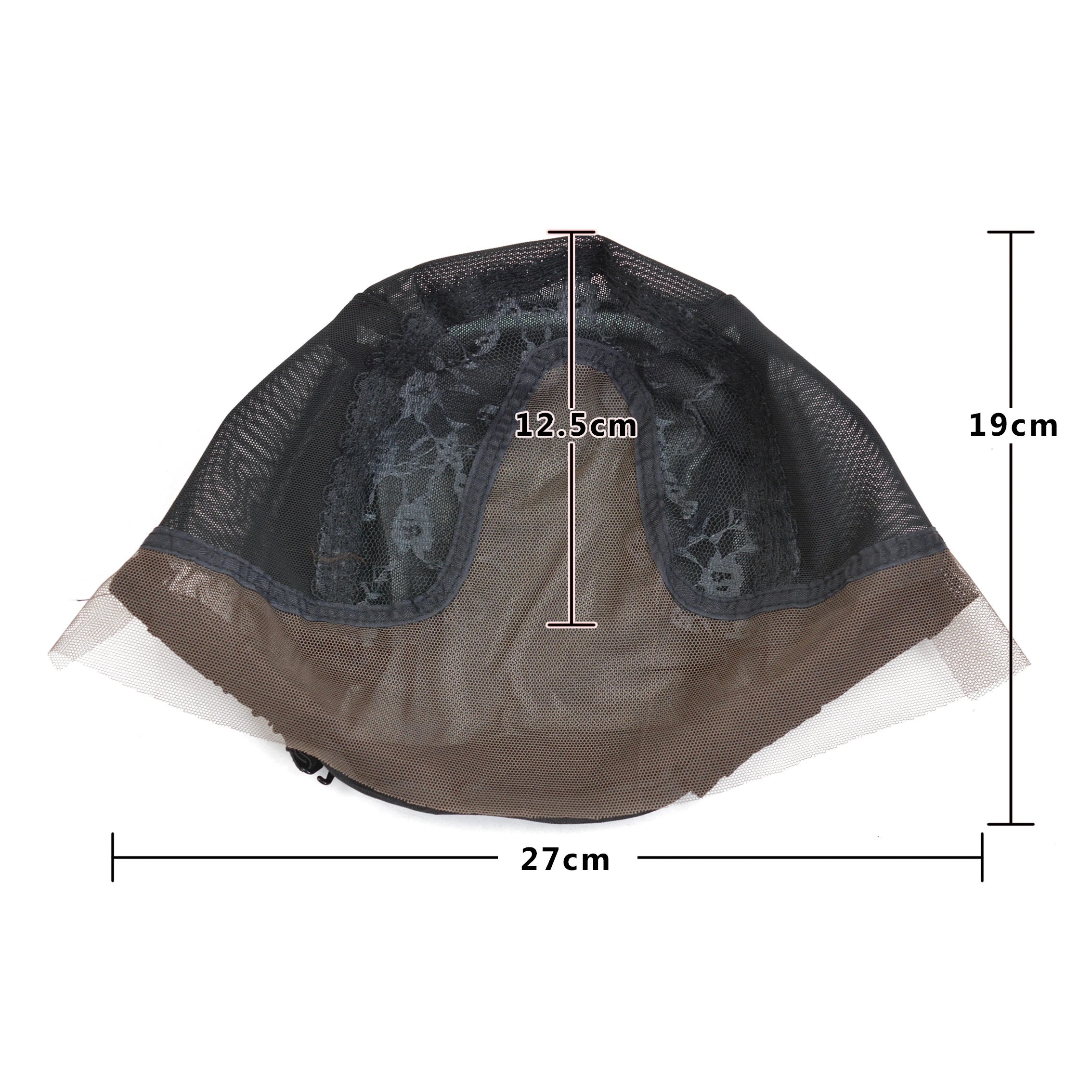 Bonnet de perruque Swiss Lace Front en V pour perruques exécutives, avec sangle élastique à l\'arrière, filets à cheveux en maille