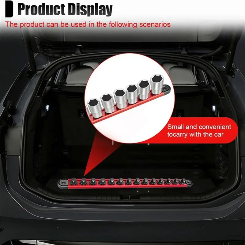 【THANKSGIVING DAY】Magnetic Socket Organizer Automotive Garage Drive Socket Tray Tool 360° Swivel Clips Socket Holder