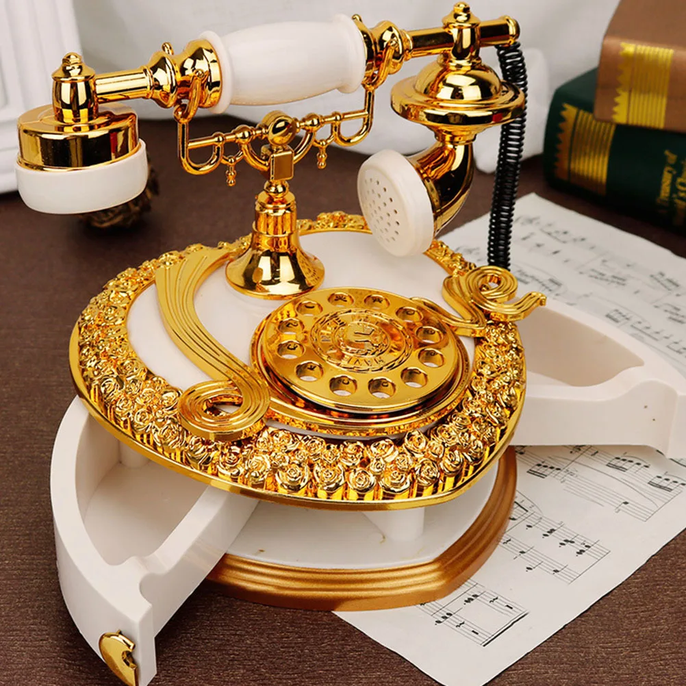 

Office Accessories Desktop Storage Case Musical Telephone Decorative ABS Accessory Retro