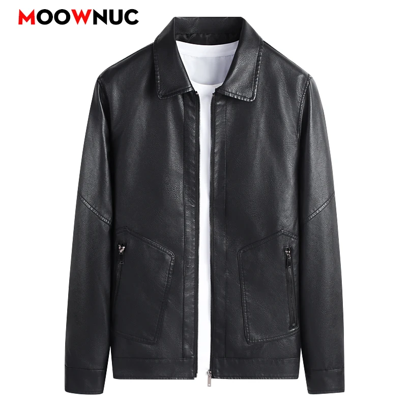 

Мужская куртка из искусственной кожи, повседневная, приталенная, в корейском стиле, модная бейсбольная куртка для весны и осени, дизайнерская верхняя одежда, байкерская куртка