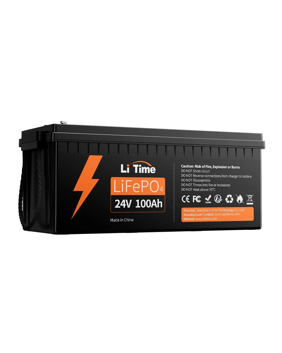 24V 100Ah LiFePO4 Battery for Off-Grid RV Marine Home | 100A BMS, 4000+ Deep Cycle, IP65 Waterproof, Low-temp Cutoff, Custom