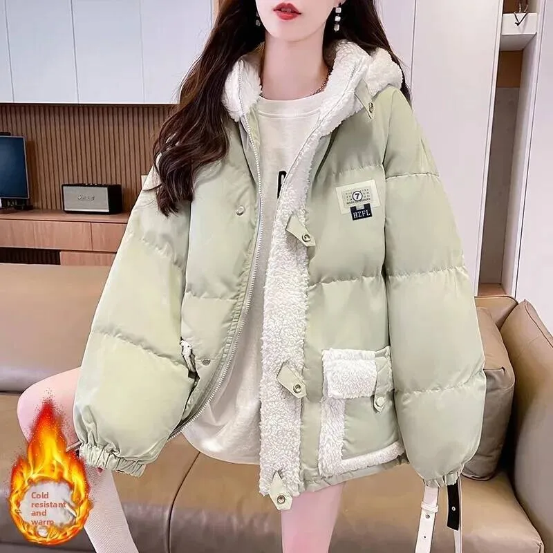 Chaqueta de algodón gruesa de estilo coreano con capucha para chicas adolescentes abrigo de Otoño Invierno ropa de estudiante de secundaria de manga larga