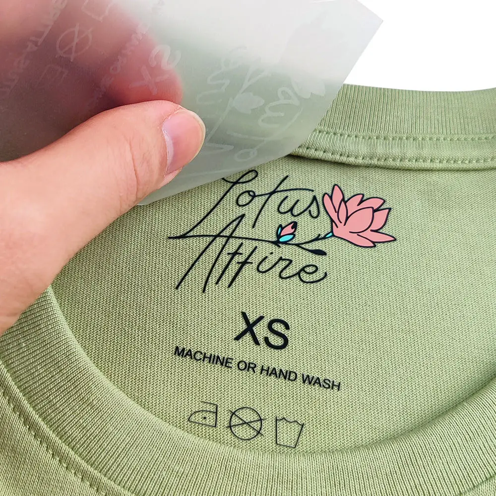 Custom Logo Heat Transfer Stickers - Iron On Vinyl Decals for Clothing/Bags/Shoes (Waterproof & Durable)