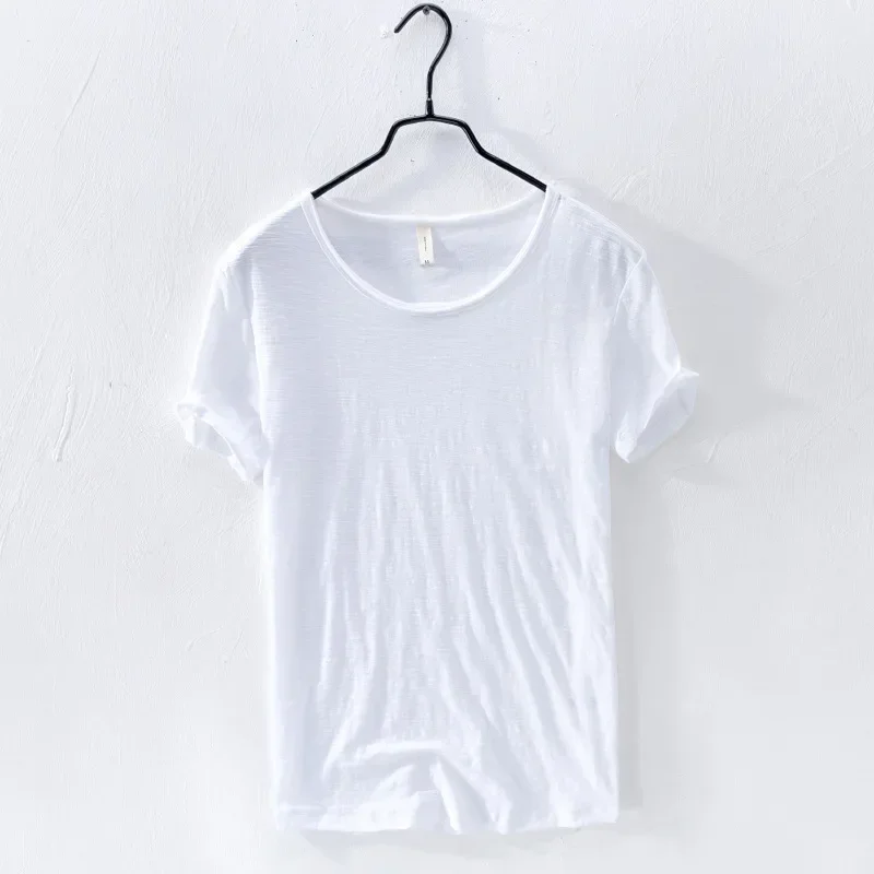 MRMT 2024 Brand New Men’s Short Sleeve T-shirt Cotton Casual Short T-shirt Men’s Solid Color Thin Bottoming Undershirt