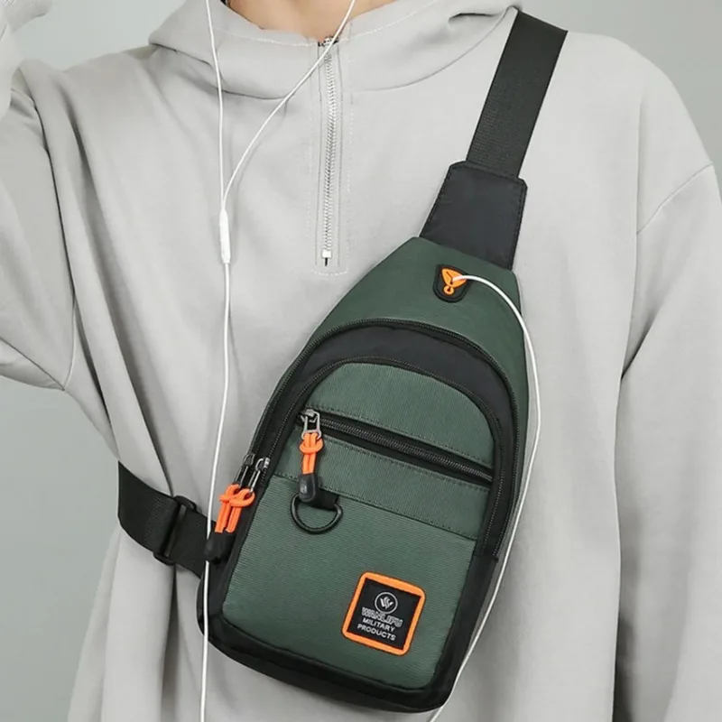 

Men Shoulder Bag Business Chest Bag Multi-Layer Single Shoulder Crossbody Portable Men Bag