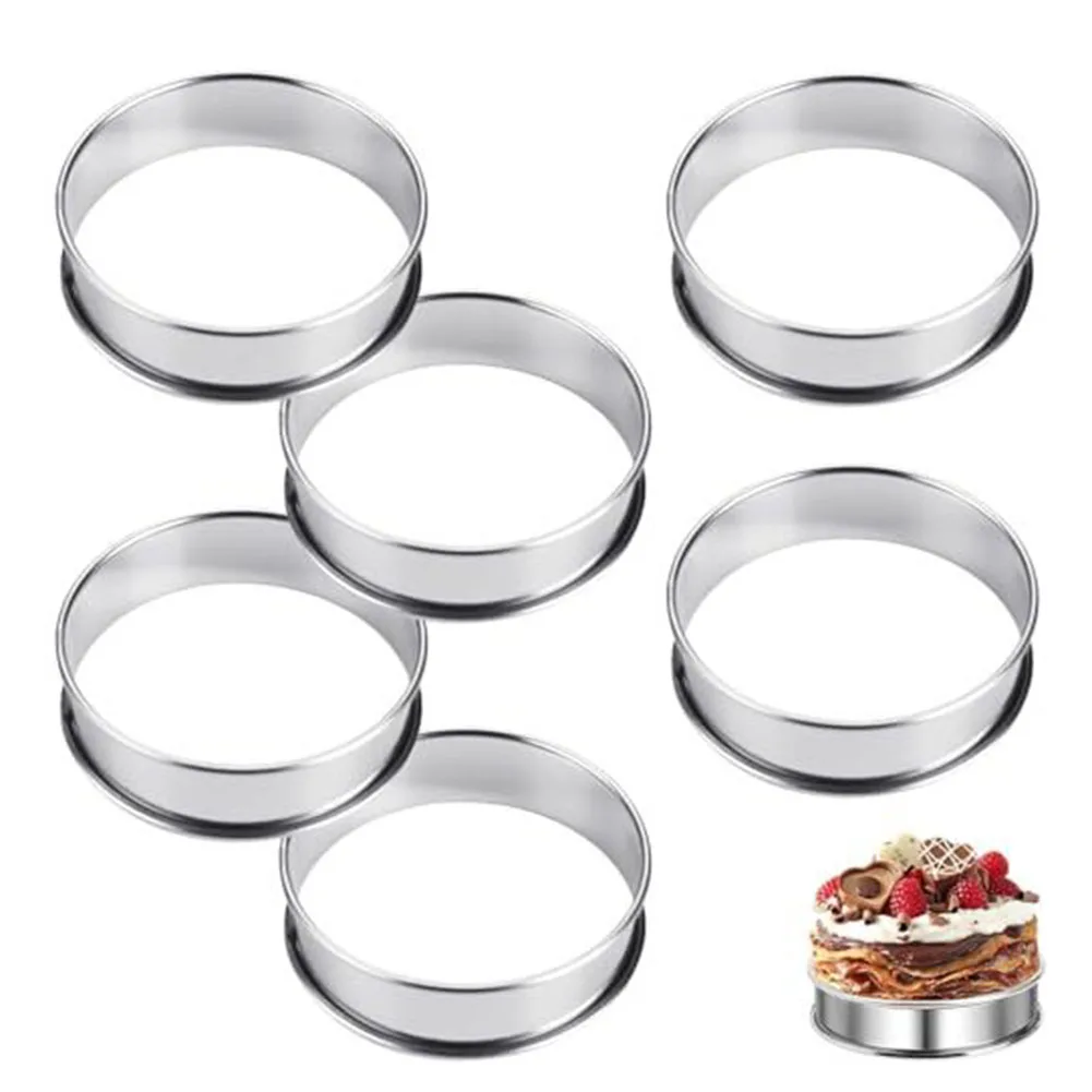 Stainless Steel Tart Ring Set Made from 304 Grade Steel for Baking Tarts Mousse Panna Cotta and Dessert Presentation