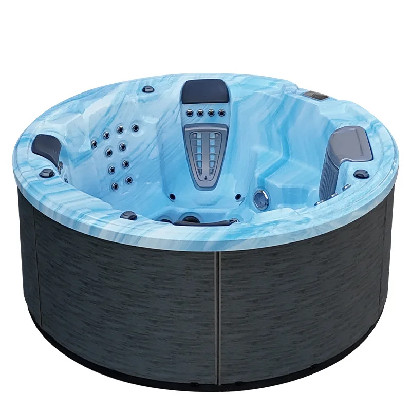 Spa de acrílico de cilindro redondo para interiores y exteriores Jacuzzi, hotel comercial y doméstico B & B Dachi