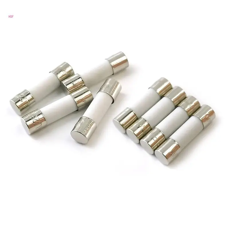 ชุดหลอดแก้วเซรามิก 100 หลอดพร้อมที่เก็บฟิวส์แก้ว 250V ฟิวส์ละเอียด
