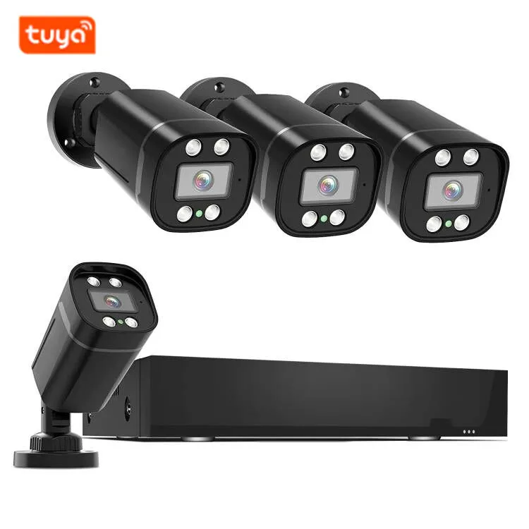 

Tuya Smart Life 4CH 4 Camera 1080P Video AHD Surveillance DVR Kit AHD Camera CCTV Security System Waterproof